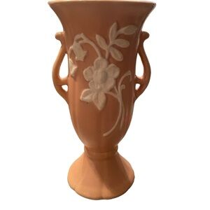 Vintage Weller Pottery Cameo Peach Vase